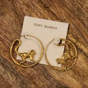 Tory Burch Gold Monkey Hoop Earrings